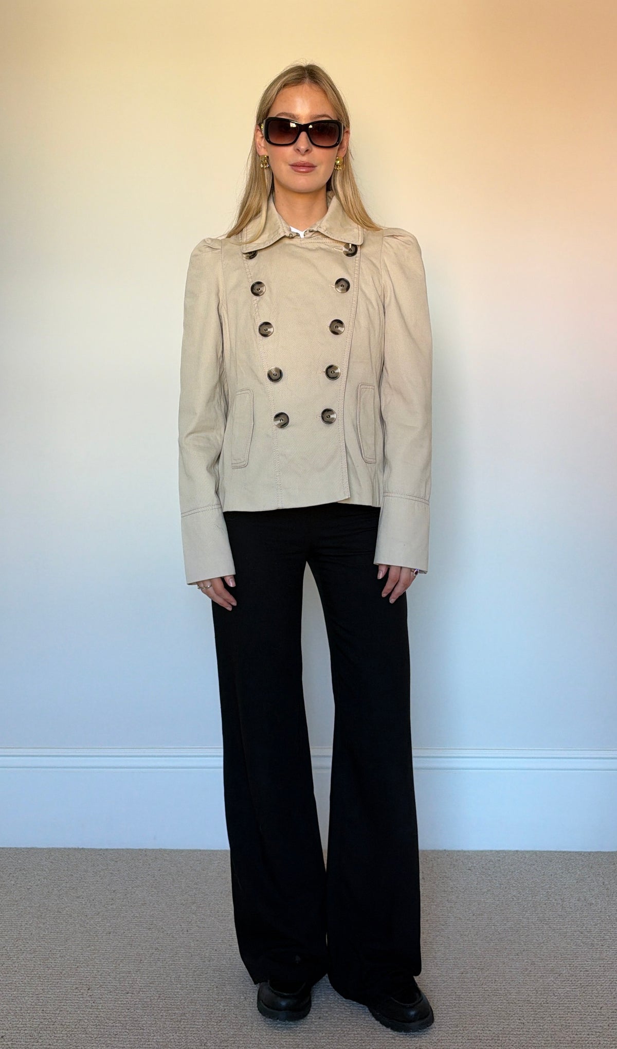 Vintage cream double breasted jacket
