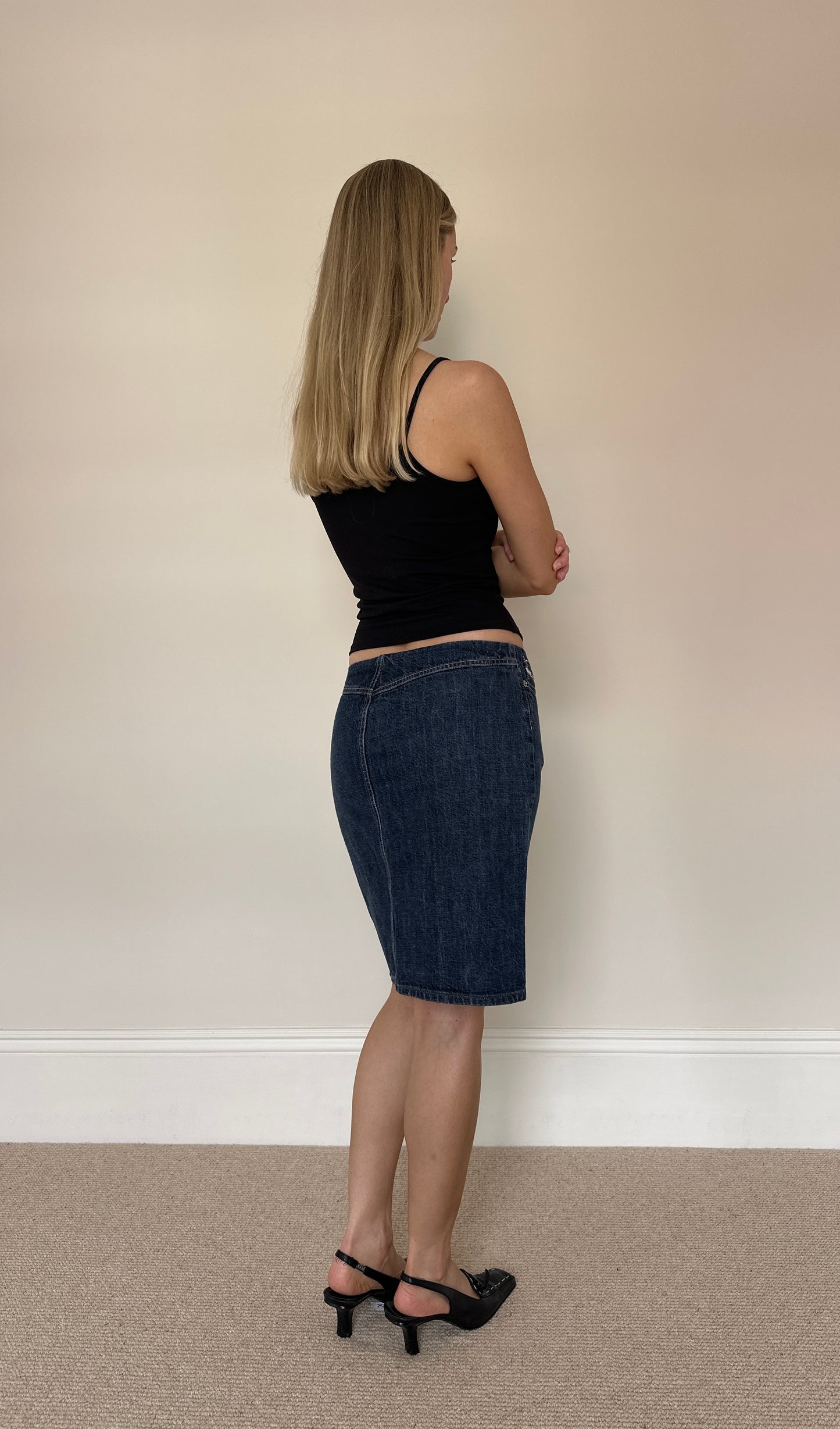 Vintage 90s Diesel Denim Midi Skirt