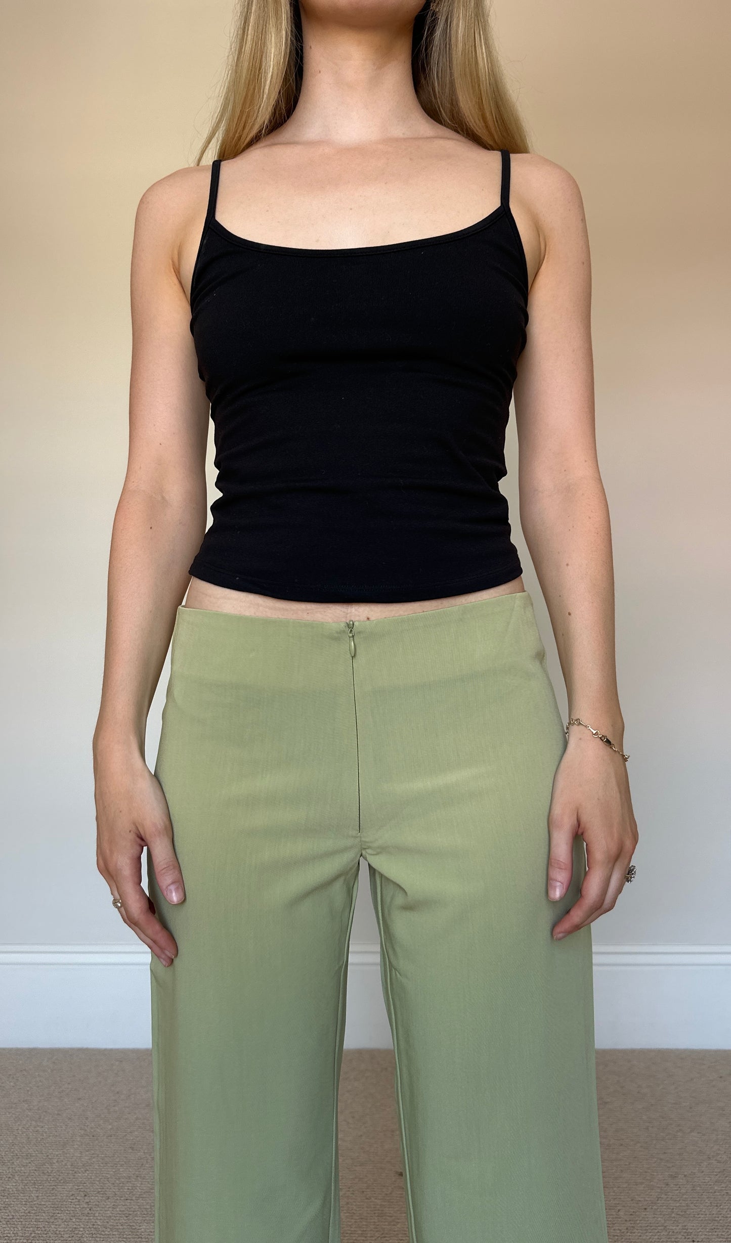Sage green capri trousers