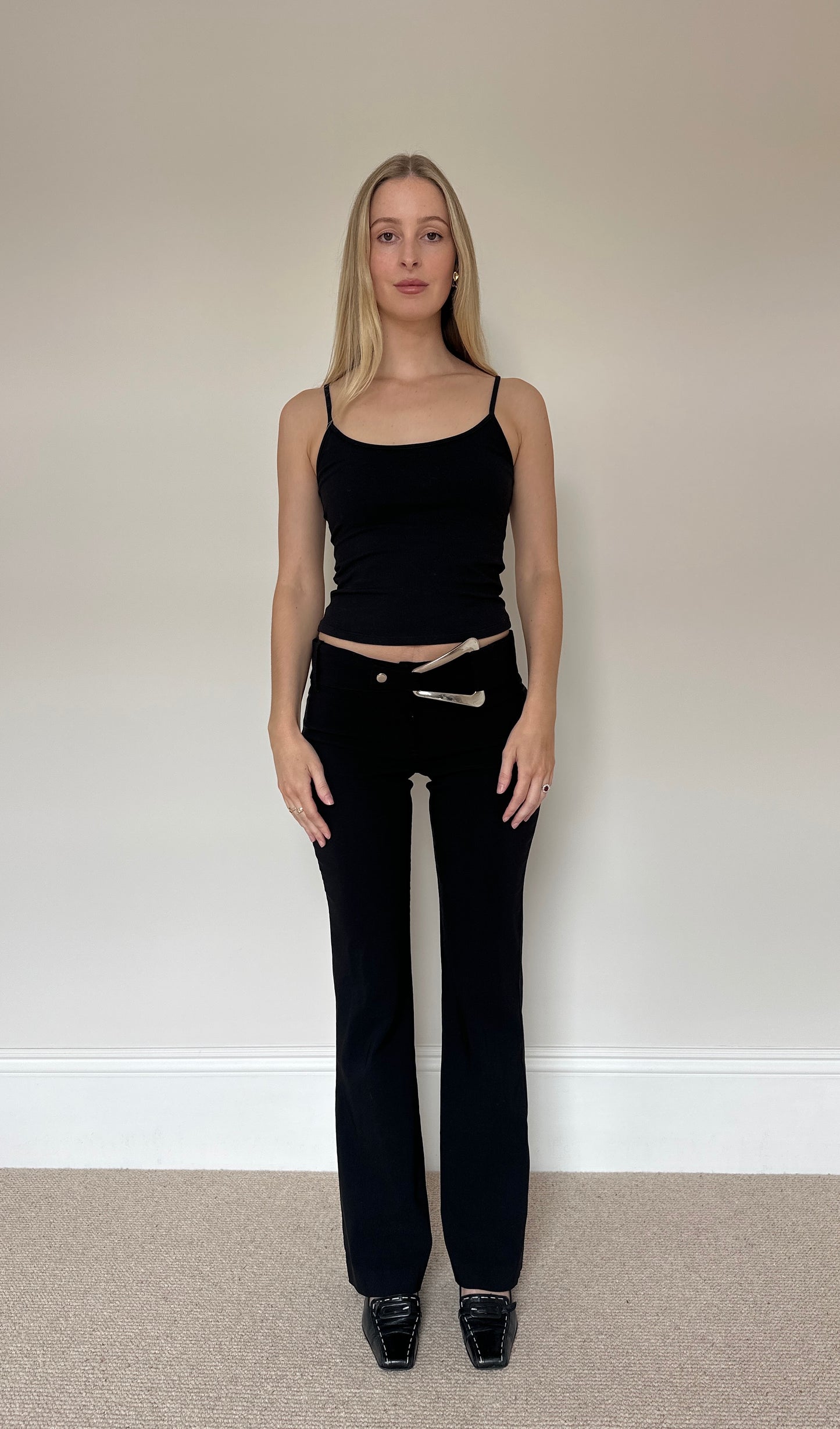 Vintage 00s Silver Belt Trousers