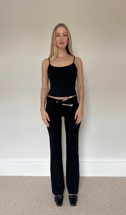 Vintage 00s Silver Belt Trousers