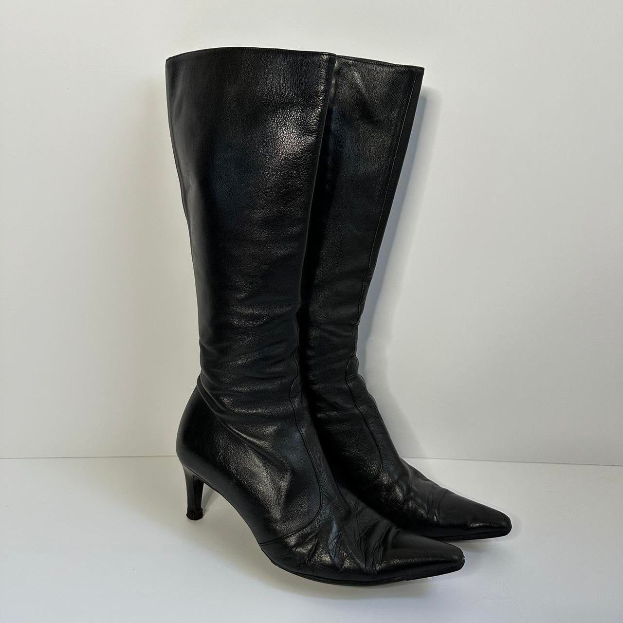 Vintage 90s black leather boots