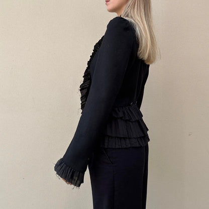 Vintage 00s ruffle asymmetric jacket