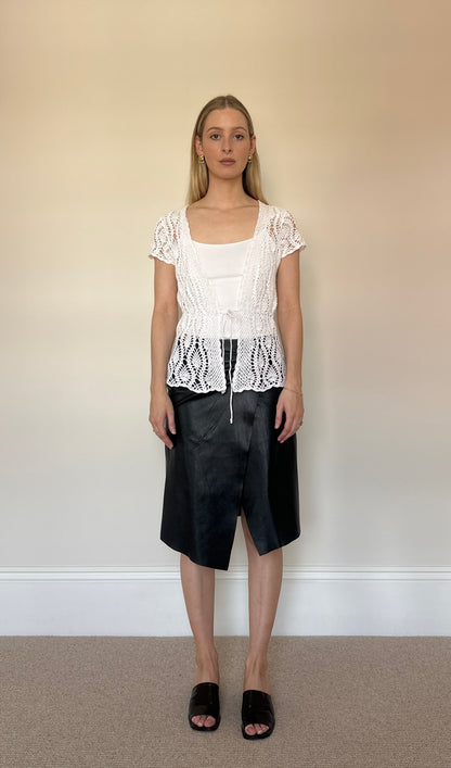 Vintage white crochet shrug