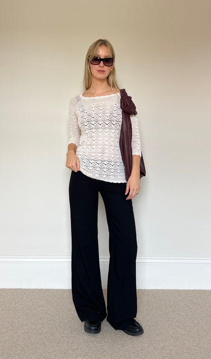 Vintage pointelle Knit Jumper