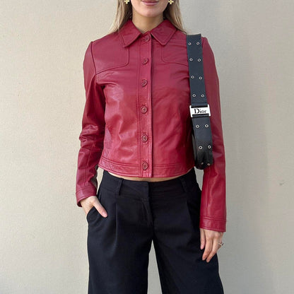 Vintage red leather jacket