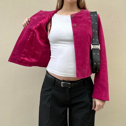 Vintage raspberry suede jacket