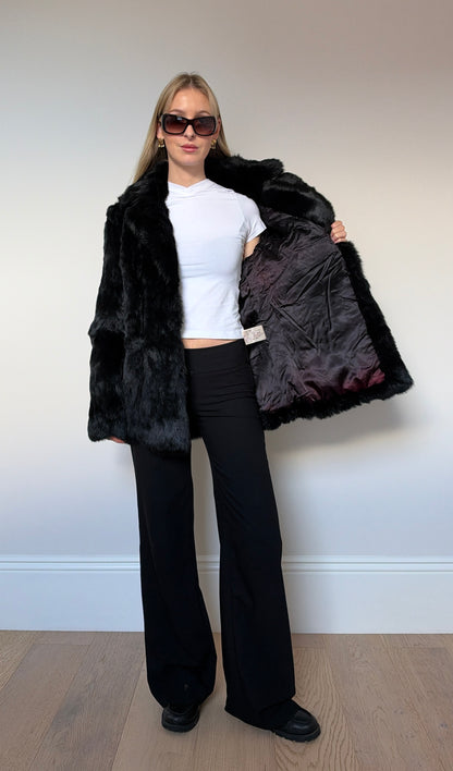 Vintage Black real fur jacket