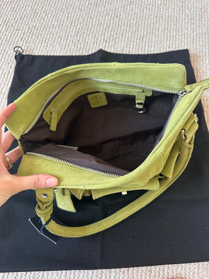 Vintage Suede Lime Green Bag