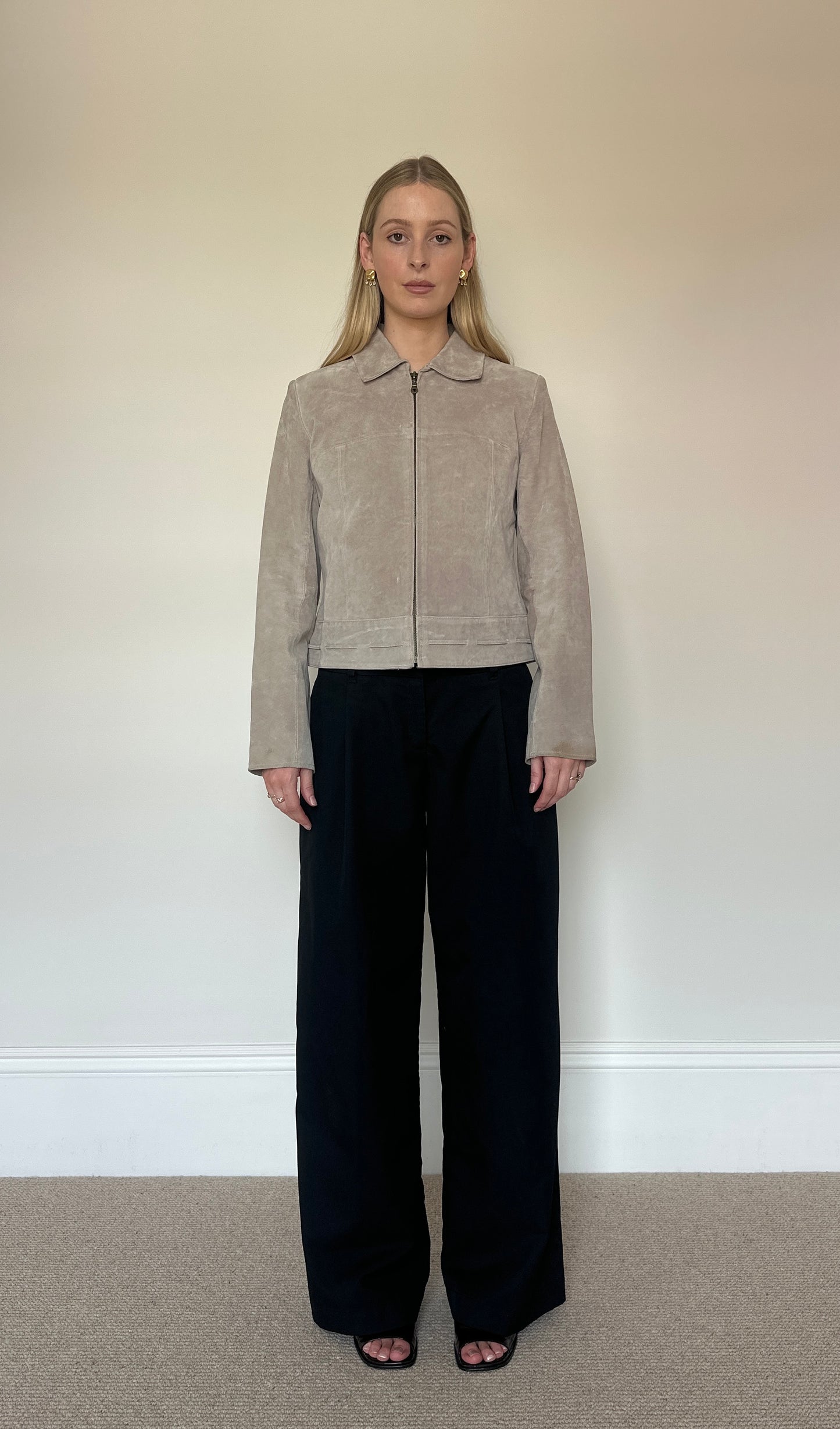 Vintage beige suede jacket
