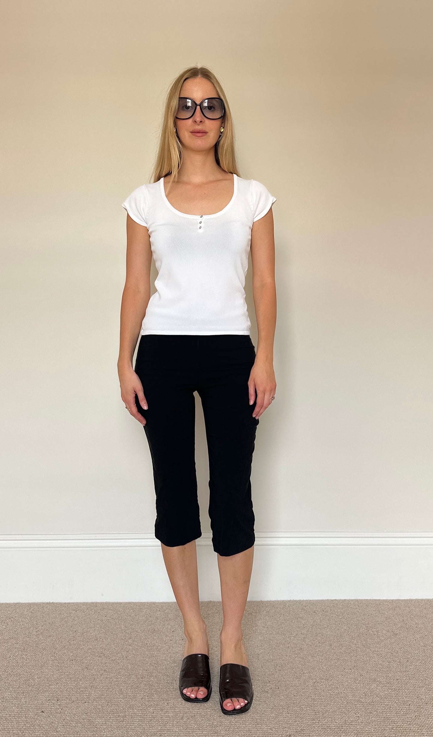 Vintage knit mother of pearl top