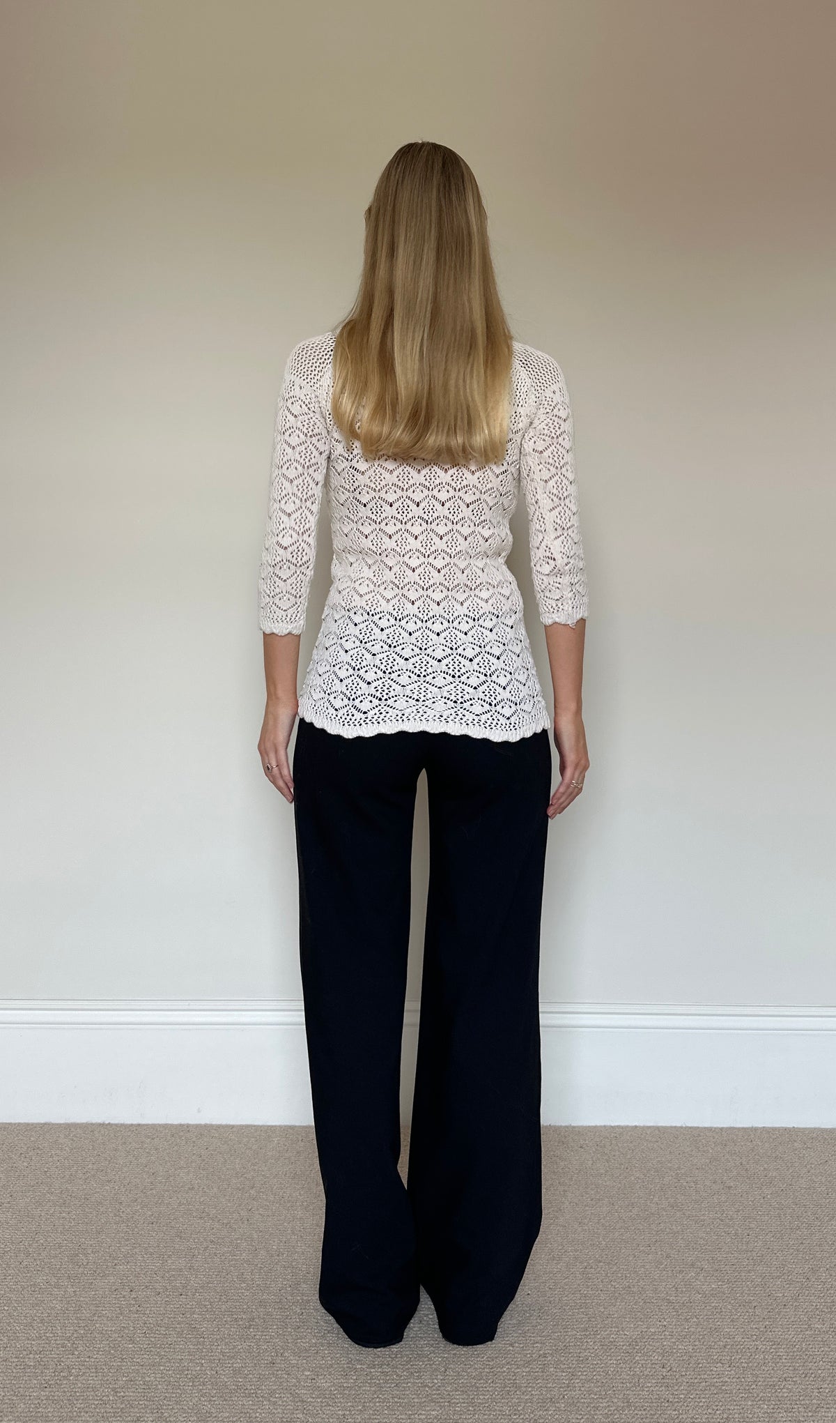 Vintage pointelle Knit Jumper