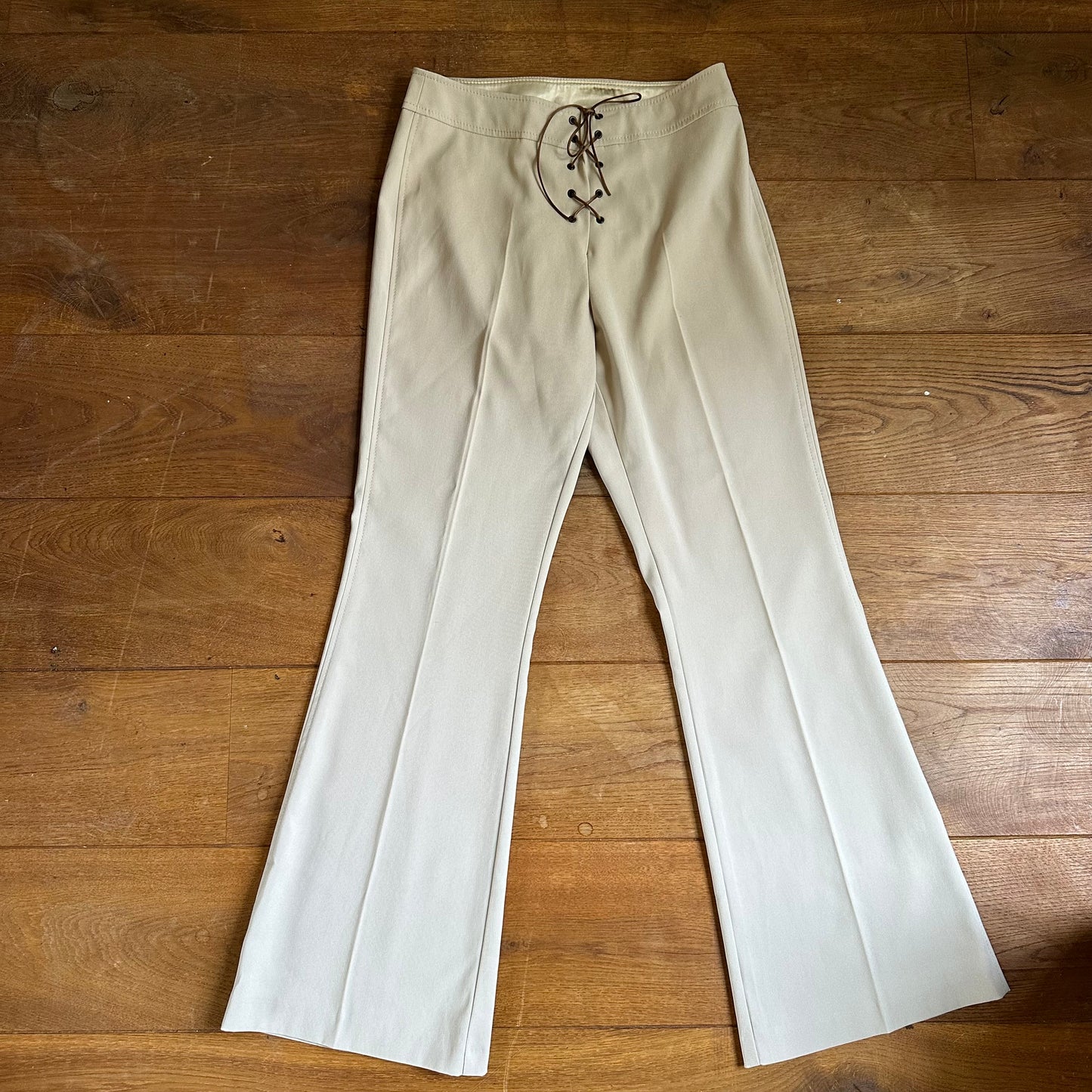 Vintage lace up flare trousers