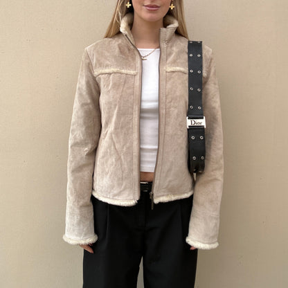 Vintage suede & sherpa jacket