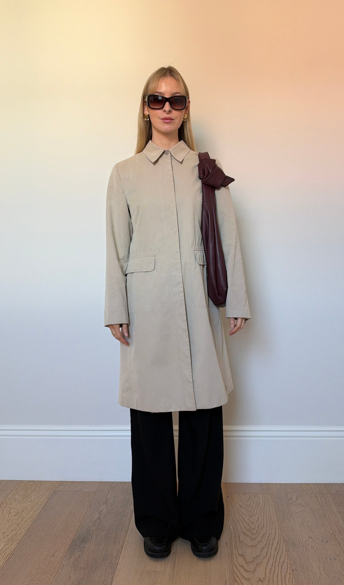Vintage cream trench coat