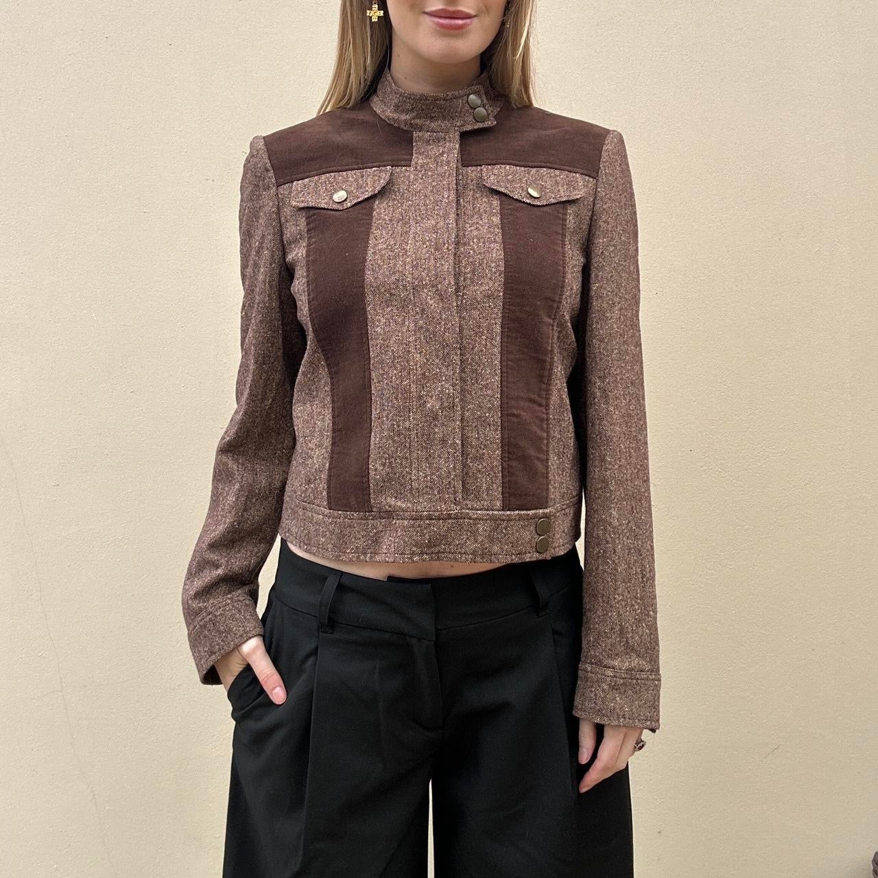 Vintage 90s tweed biker jacket