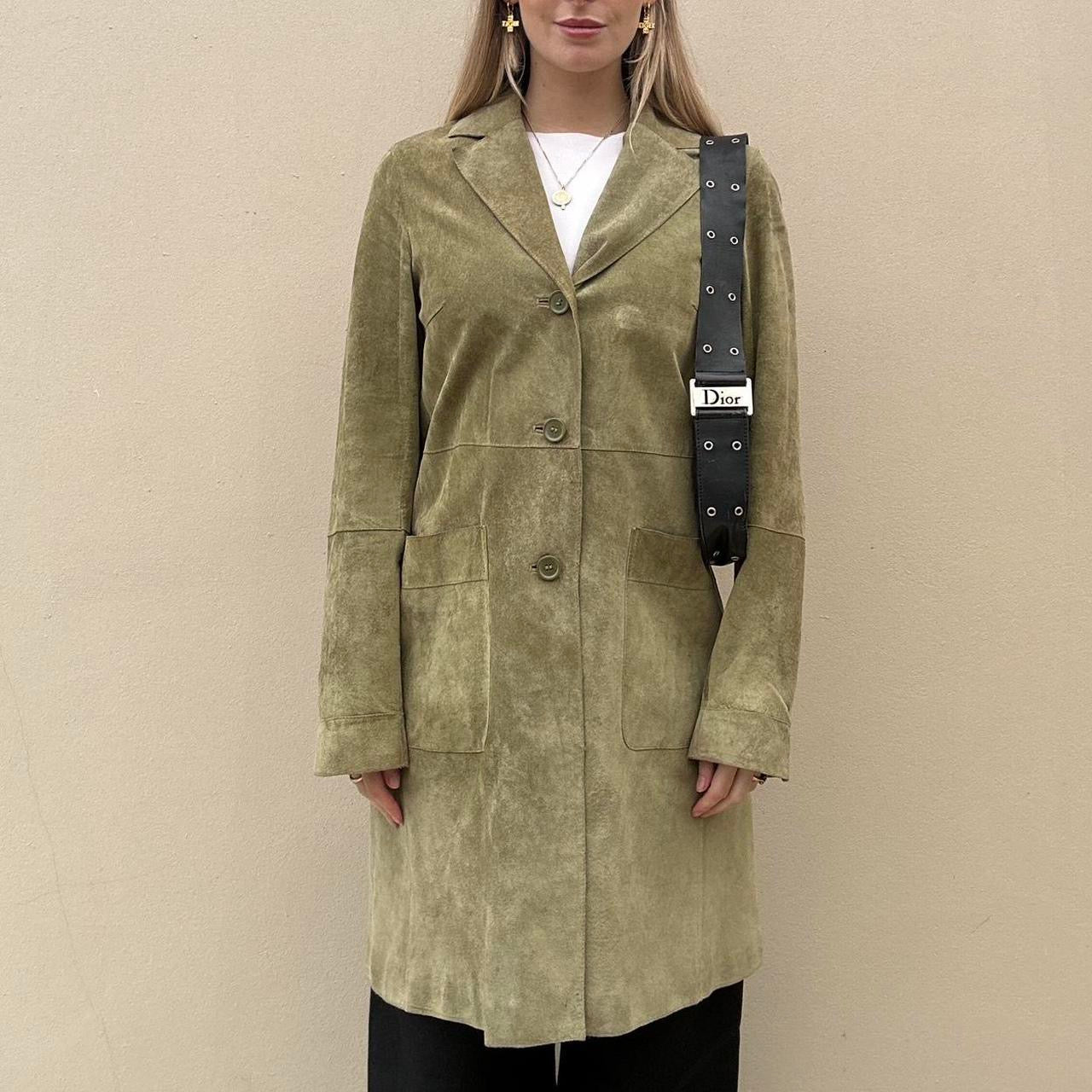 Sage green real suede blazer