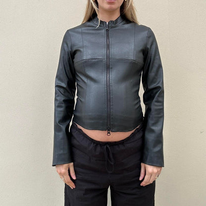 Vintage 00s black leather jacket