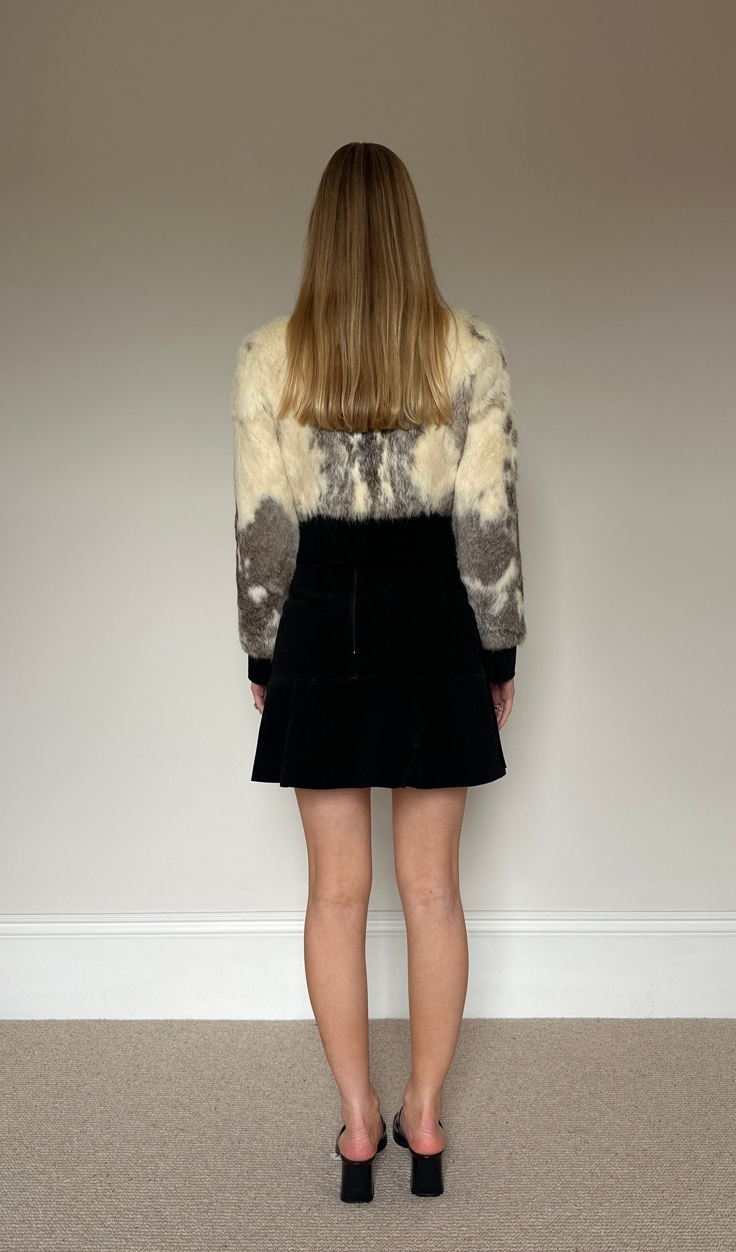 Vintage Fur & suede bomber jacket