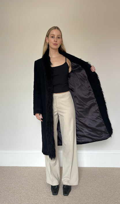Vintage 00s Black Afghan Coat