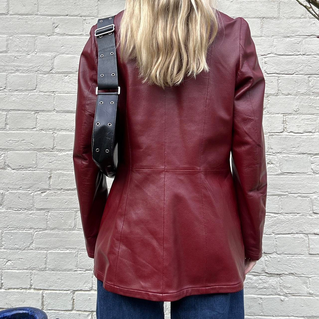 Vintage burgundy leather jacket