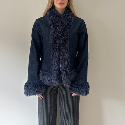 Vintage denim afghan jacket