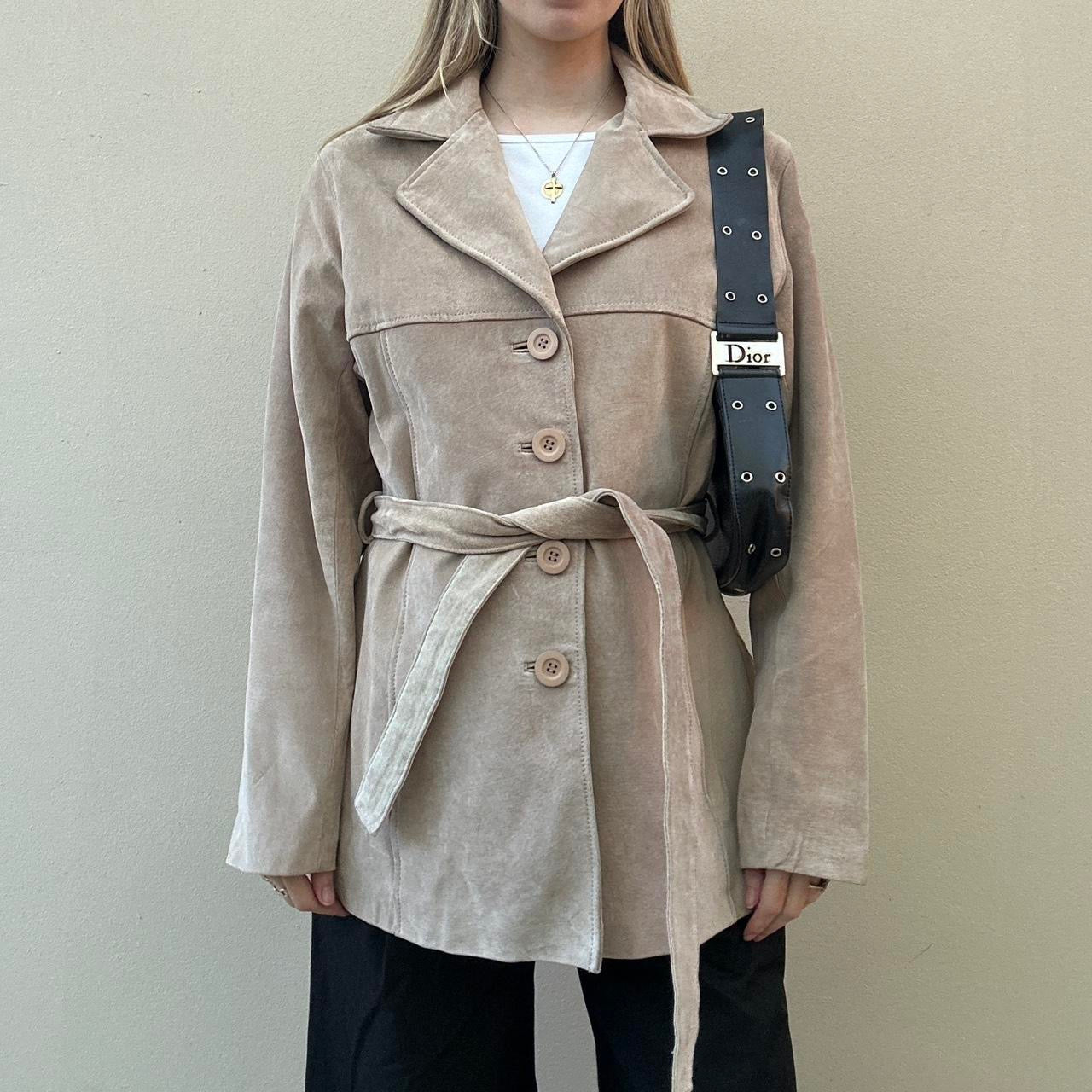 Vintage 00s beige suede jacket