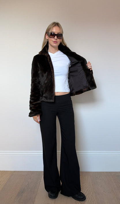 Vintage brown faux fur jacket