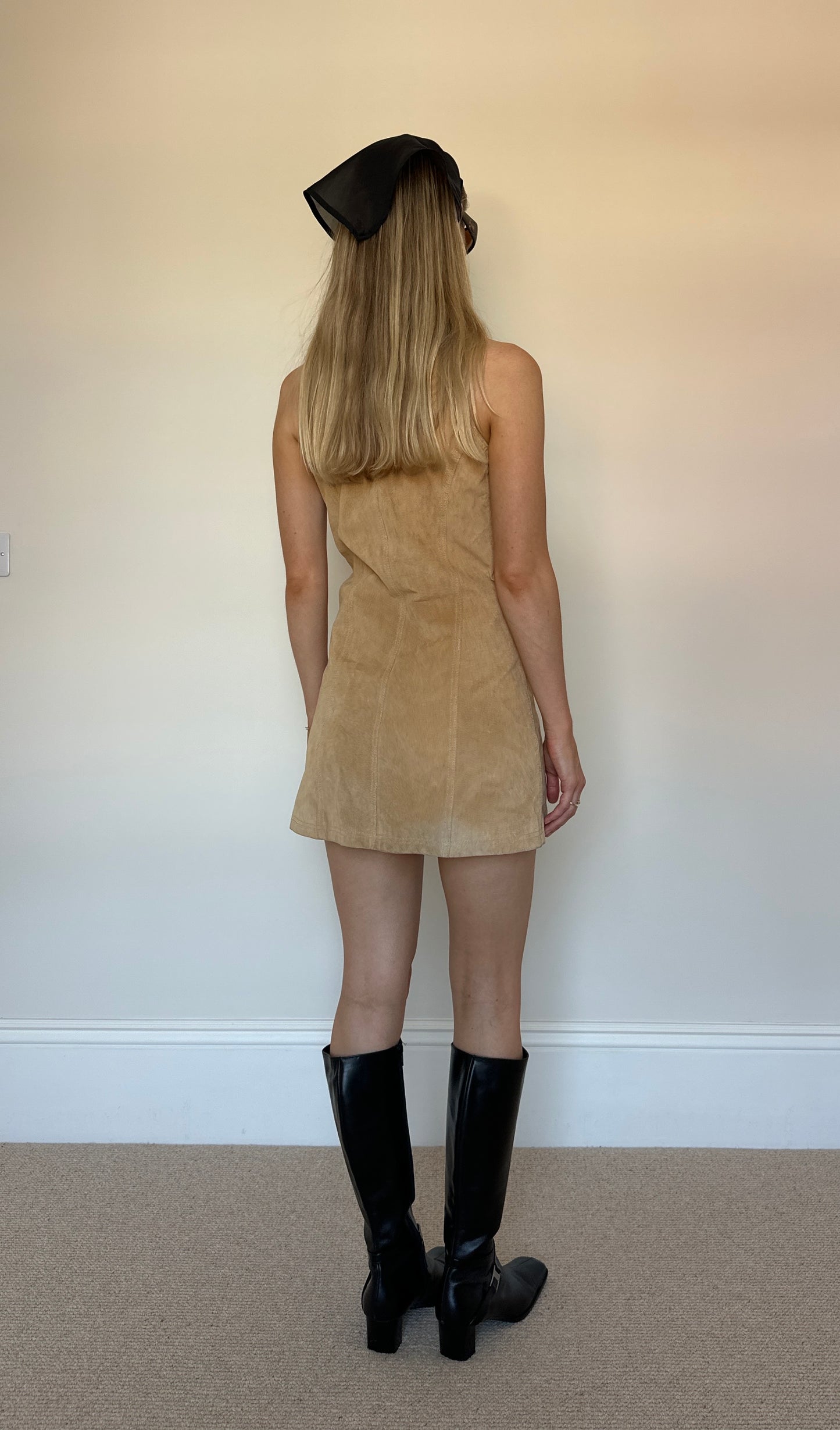 Vintage real suede mini dress