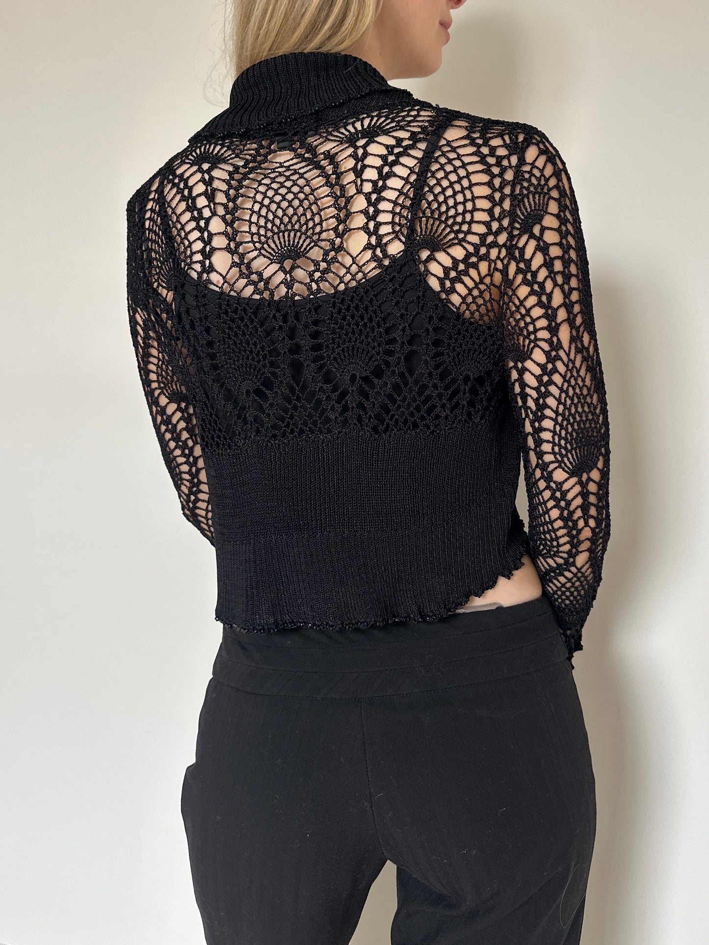 Vintage Crochet Beaded Shrug