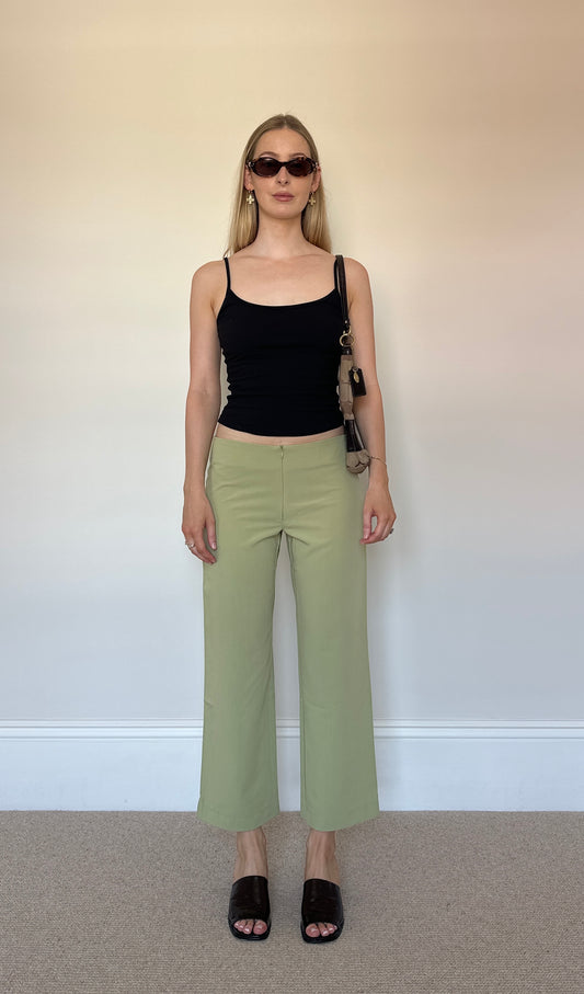 Sage green capri trousers