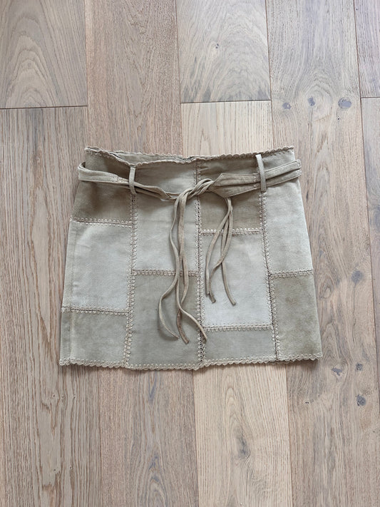 SALE vintage suede patchwork skirt