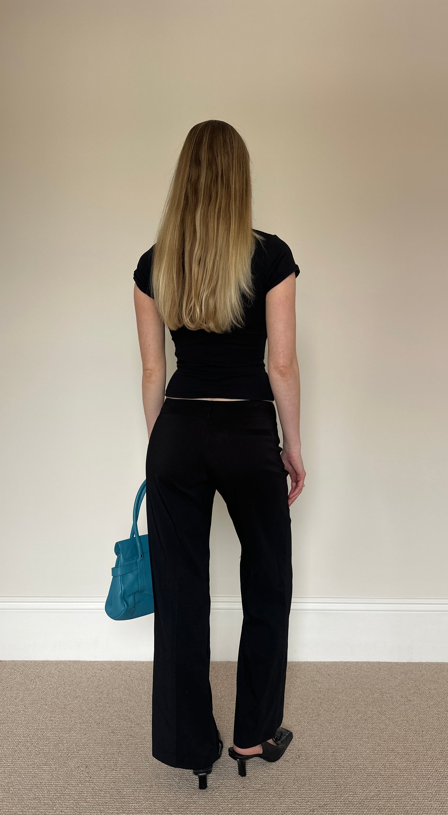 Vintage black low waist trousers