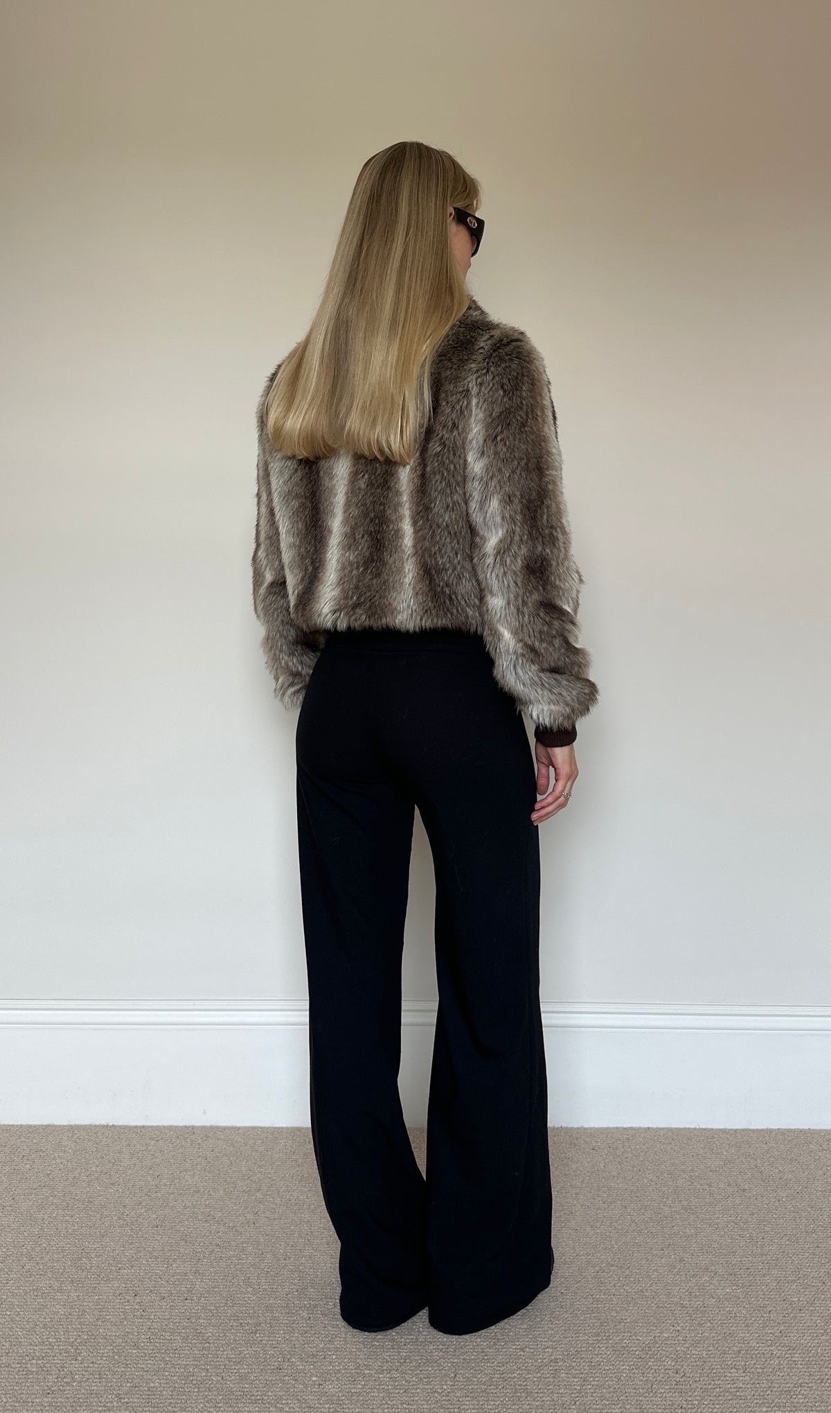 Vintage faux fur bomber jacket
