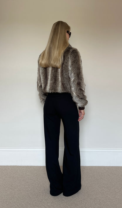 Vintage faux fur bomber jacket