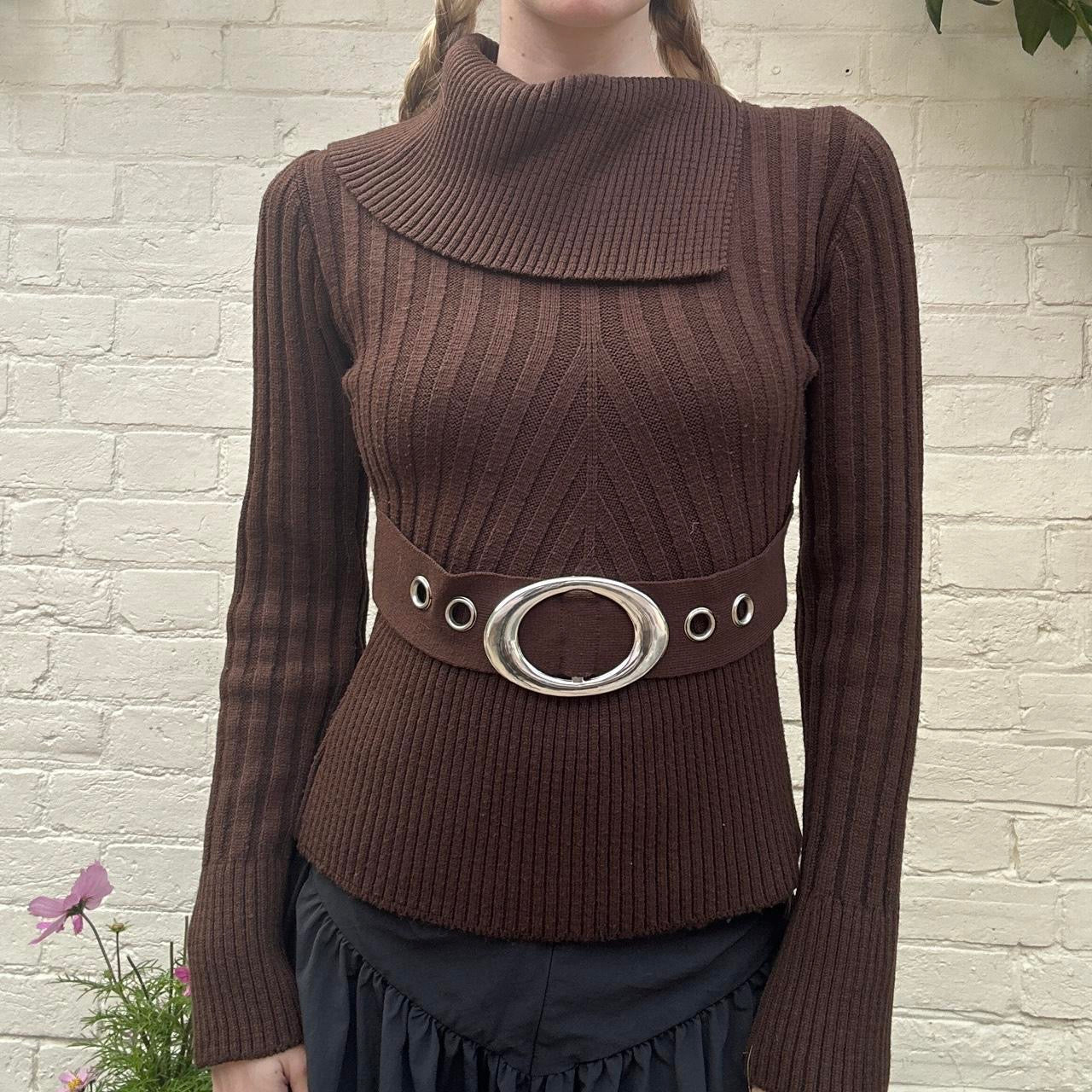 Vintage 2000s brown knit jumper