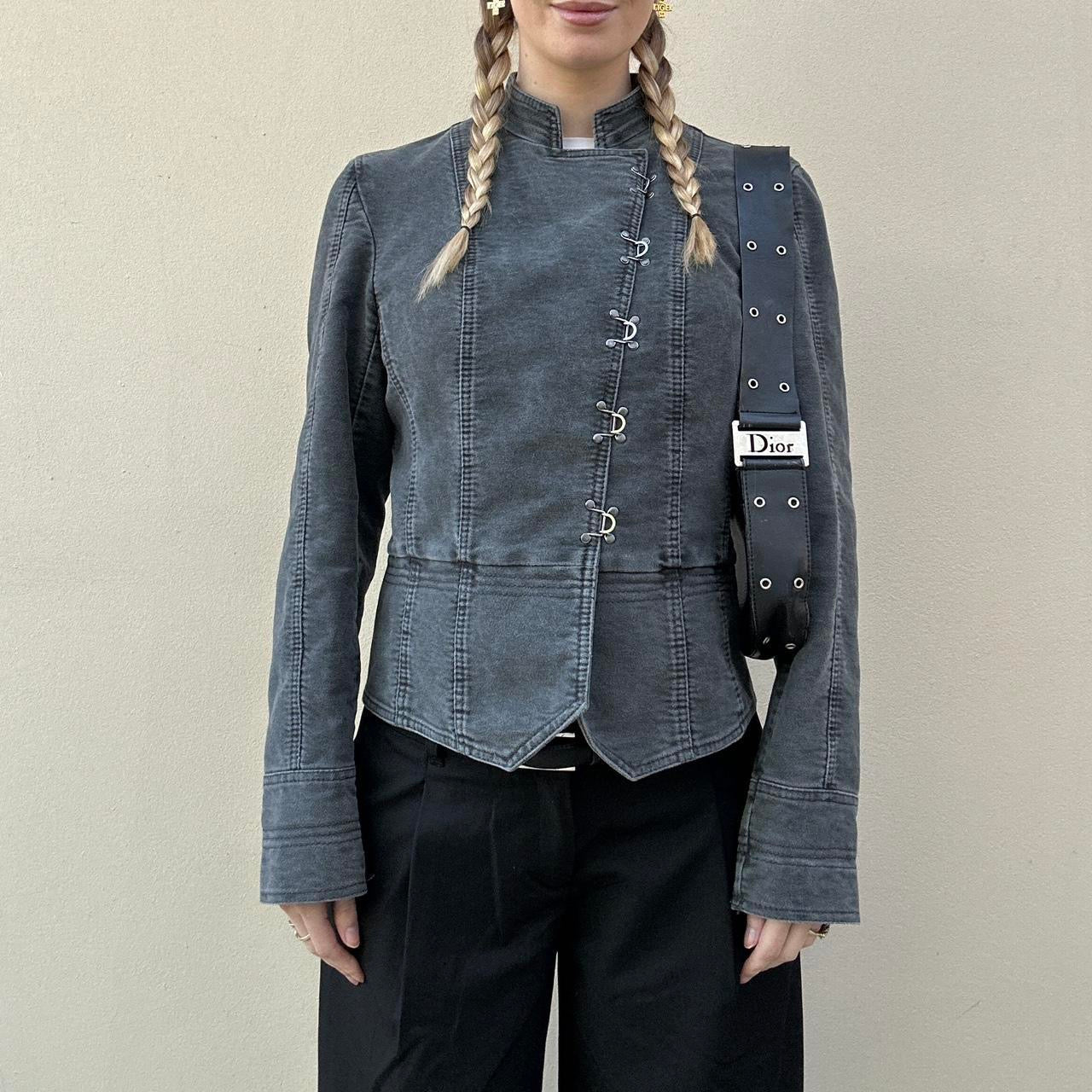 Vintage denim asymmetric jacket