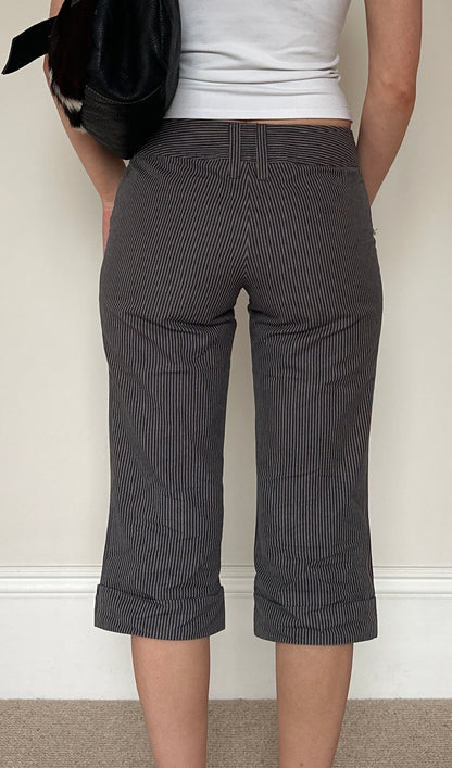 Vintage pinstripe capri trousers