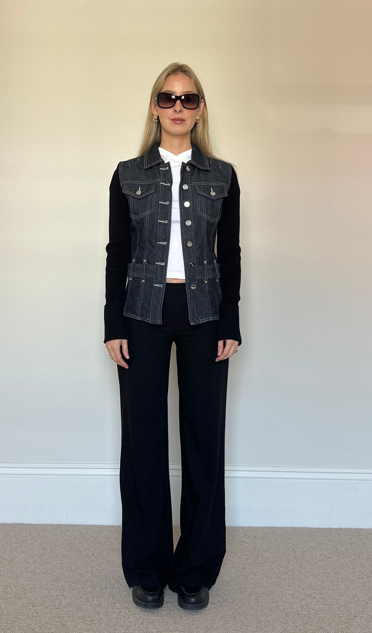 Vintage Denim & Knit Jumper Jacket