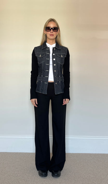 Vintage Denim & Knit Jumper Jacket