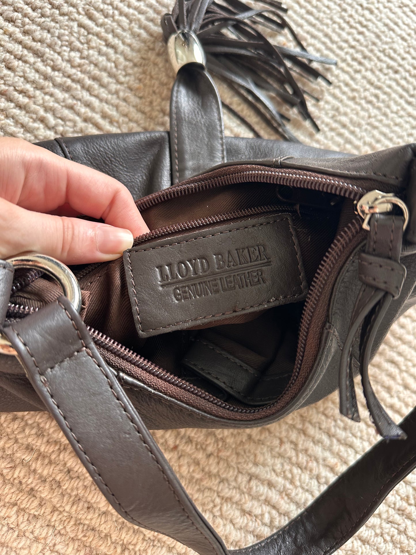 Vintage brown Tassle leather bag