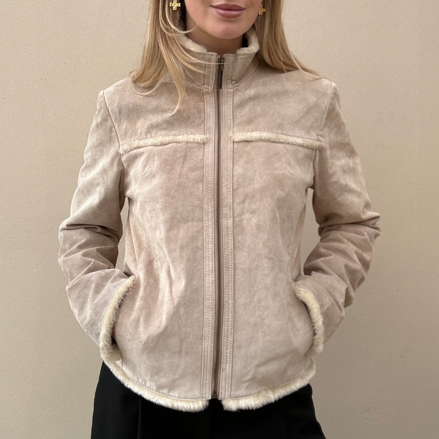Vintage suede & sherpa jacket