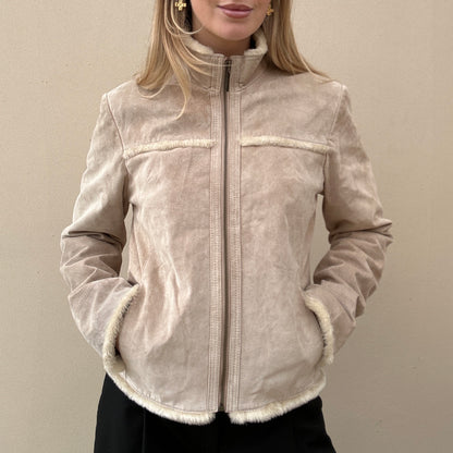 Vintage suede & sherpa jacket