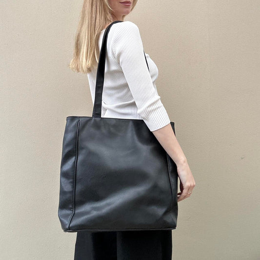 Vintage black large tote bag