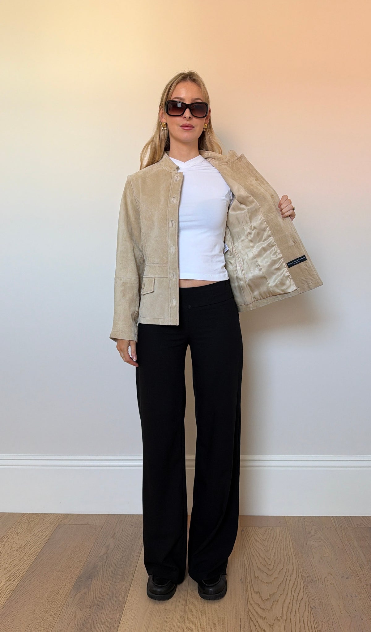 Vintage suede button up jacket