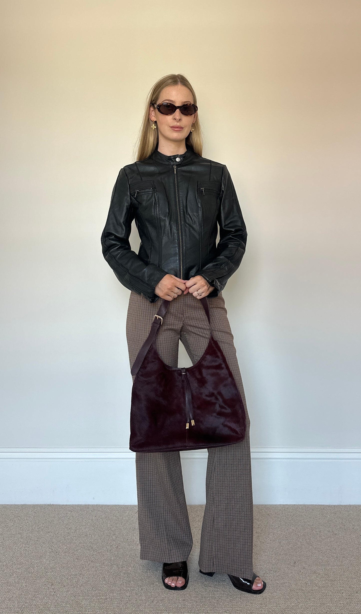 Burgundy Pony Skin Bag