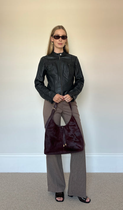 Burgundy Pony Skin Bag