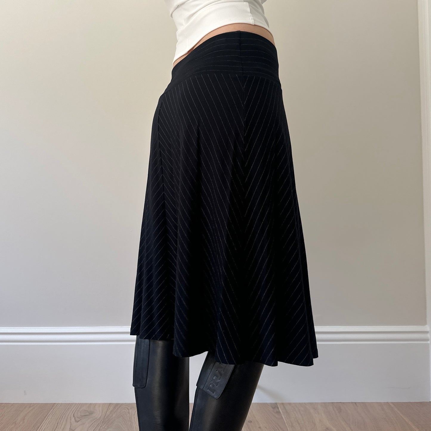 Vintage stripe midi skirt