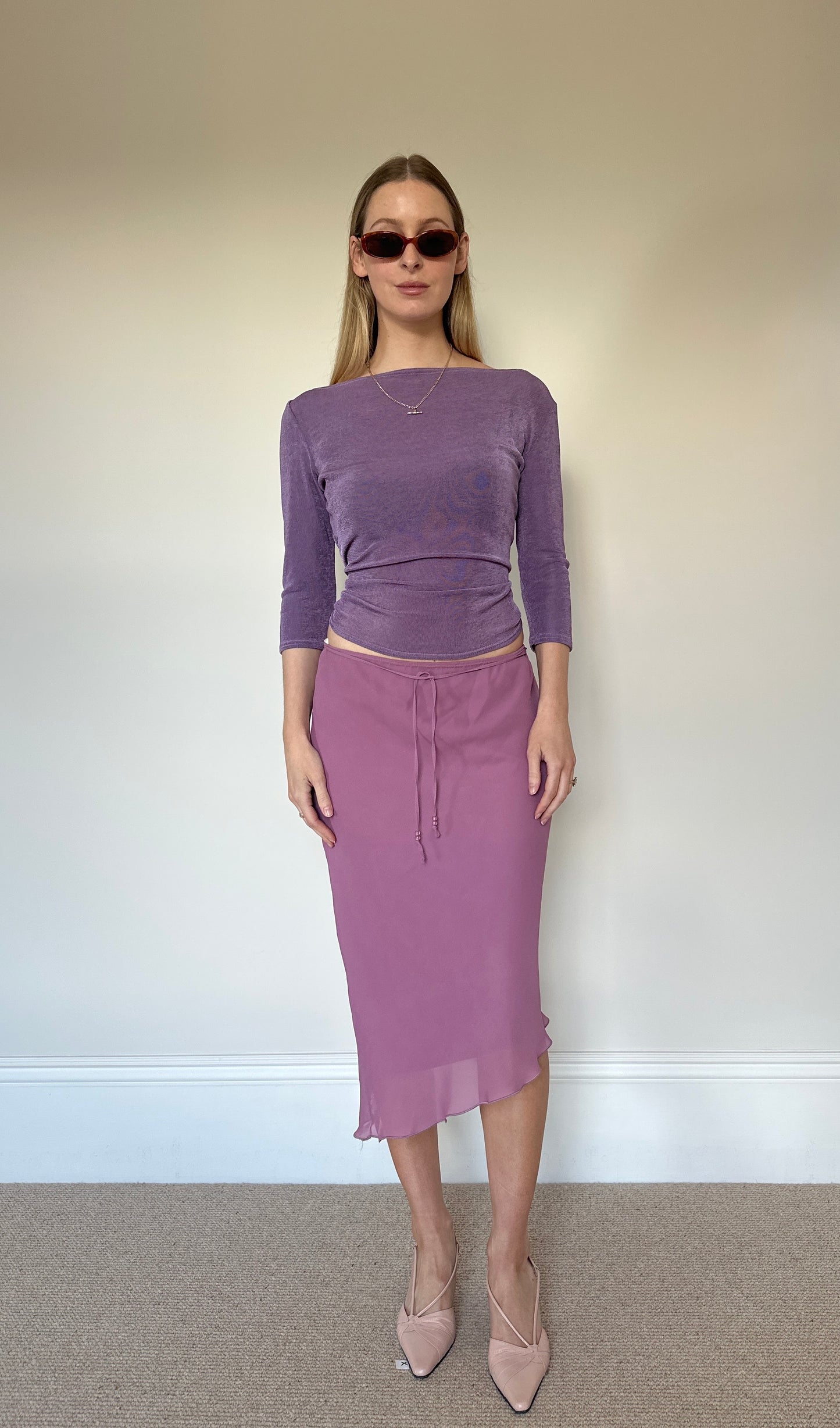 Vintage floaty midi skirt