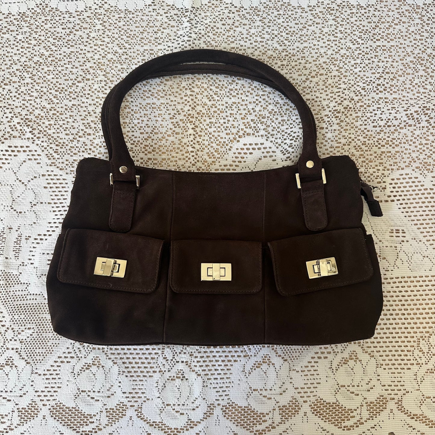 Vintage brown suede bag